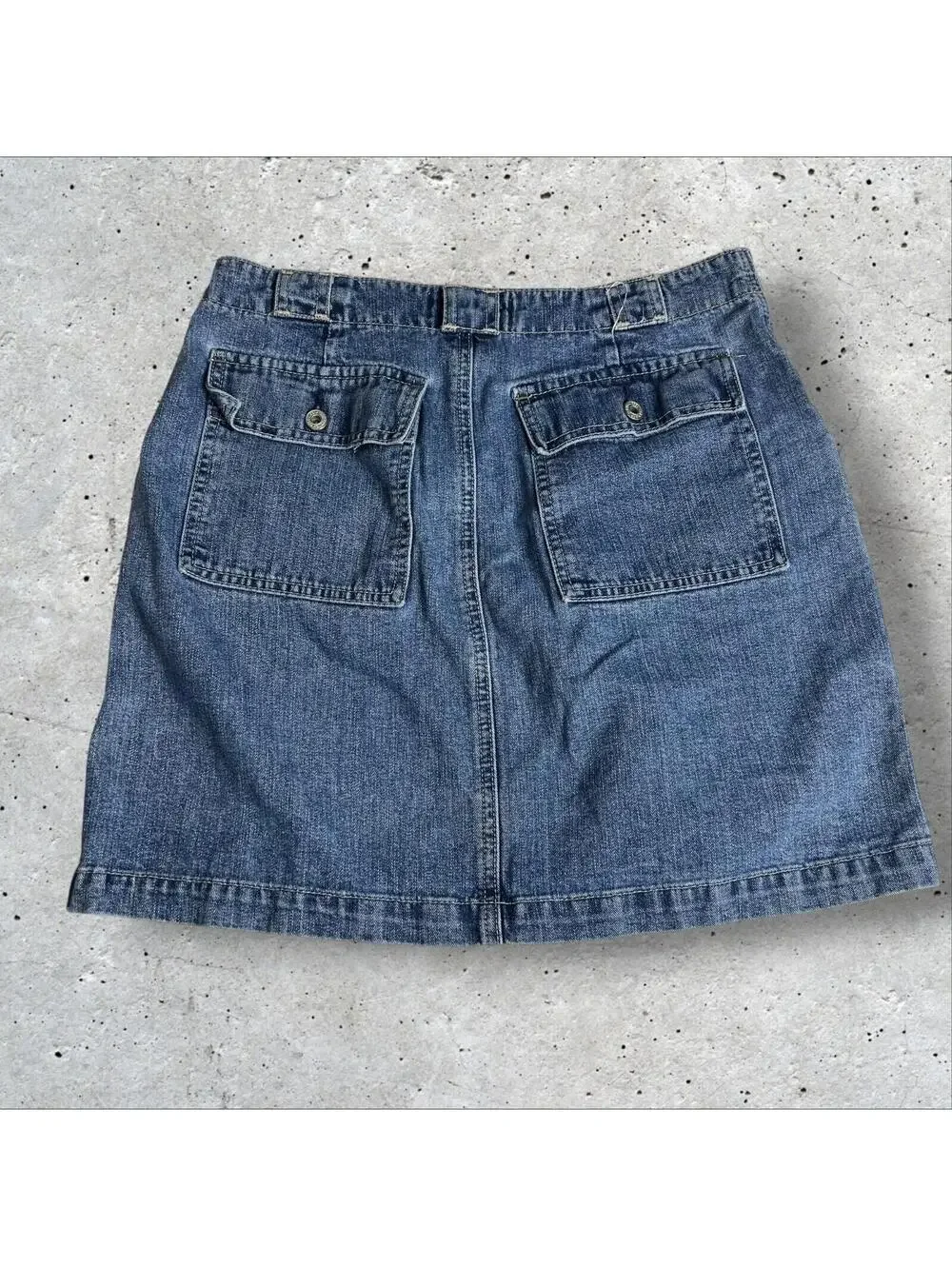 GAP Surplus Womens Denim Y2K Mini Skirt Flap Pockets Size 10